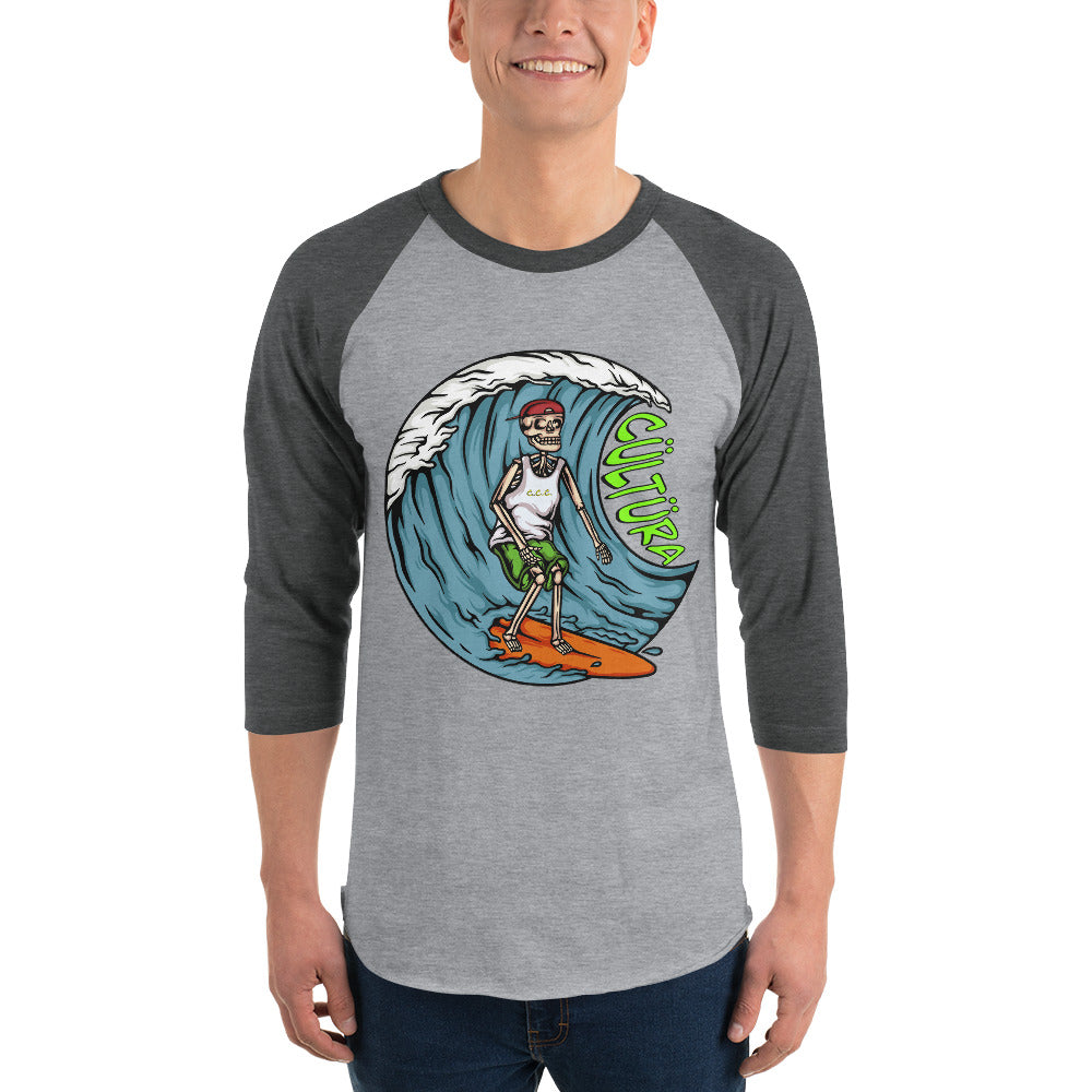 Surfs Up 3/4 sleeve raglan shirt