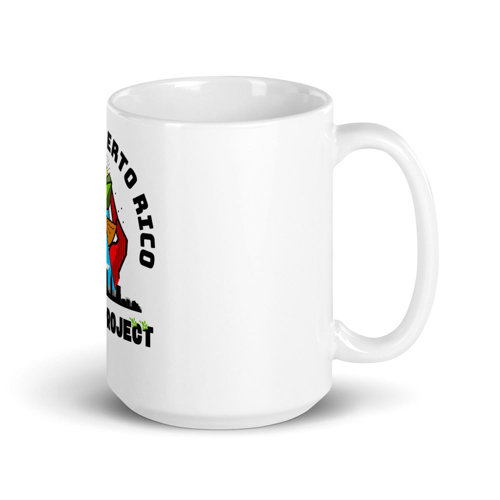 Lifting Puerto Rico Youth Project White glossy mug